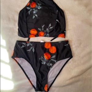 Pinup style high wasted bathing suite